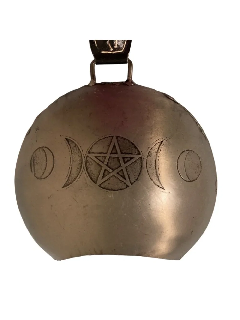 Large Rustic Witchy Metal Three Moon Bell